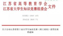 获奖 ▎江苏省第十届大学生知识竞赛(理工科组)(图文) 获奖 ▎江苏省第十届大学生知识竞赛(理工科组)(图文)